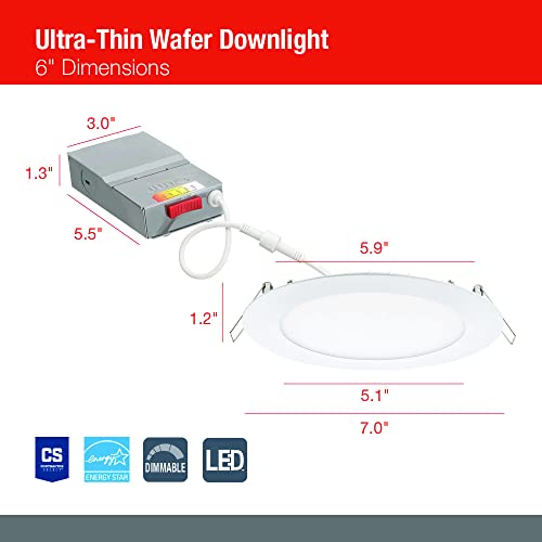 Juno 6IN. LED Wafer Downlight 3000K to 5000K Switchable Color Temperature, Brush Nickel by Juno - Image 5