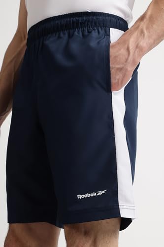 Image of Reebok Men's Woven Polyester Gym Shorts - Lightweight Cooling Training Shorts for Men | Sports Shorts for Men | Workout Running Gym Shorts - Elastic Drawcord Waistband