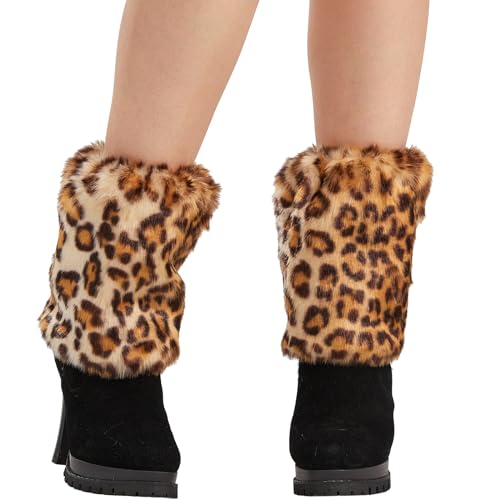 Image of Nanxson Womens Fur Leg Warmer Winter Short Boot Cuffs Covers Sleeves TTW0071
