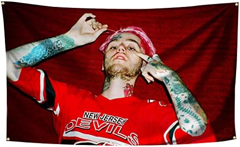 GLOKIM Lil Peep Tapestry 3×5 FT Wall Hanging Tapestry Decorative Flag Banner Posters Fashion Wall Pop Art For Home Decor Living Room College Dorm Bedroom