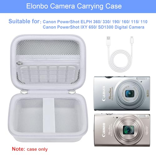 Funda rígida para cámara Canon PowerShot ELPH 360 HS blanca miniatura 2