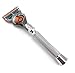 GBS 5 Blade Razor with Flexball Pivot Ball technology-All Chrome Diamond Knurled Pattern Long Handle Shaving Razor