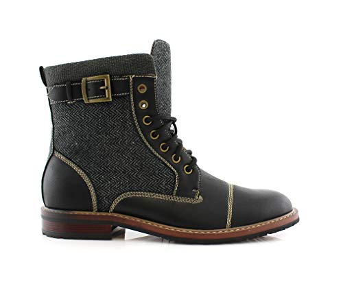 Image of Polar Fox Men's Casual Cap-Toe Ankle Boot Collection | Lace-Up Work, Combat, and Chukka Styles