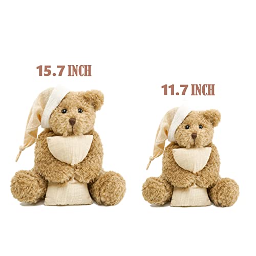 Nleio Teddy Bear Stuffed Animals, 15.7" Stuffed Bear Plush, Cute Stuffed Animal With Hat & Pillow, Small Teddy Bear For Kids Baby Toddlers Girlfriend, Gifts For Valentine's Day/Birthday/Christmas #TOP5