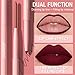 6Pcs Retractable Lip Liner Pencils Set, Ruby Mauve Red Rose Nude Pink Purple Taupe Brown 6 Rich Pigmented Shades Waterproof & Long-Lasting Creamy Matte Velvet Finish for Shaping & Sculpting Lips (#02)