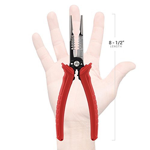 NEIKO Ferramenta de serviço de fio 6 em 1 02038A | 21,5 cm de comprimento | Pinça, crimpador, descas