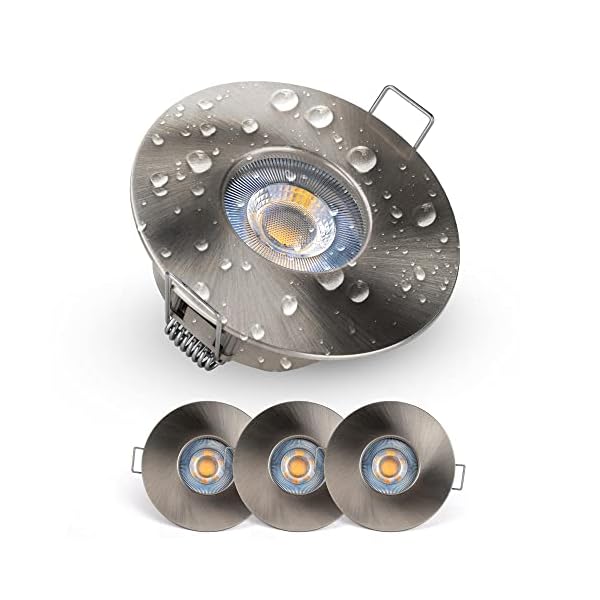 Emos Exclusive LED Einbaustrahler 230V, 5W, 370lm | LED Spots Badezimmer, Feuchtraum IP44 | LED Spot warmweiß 3000k…