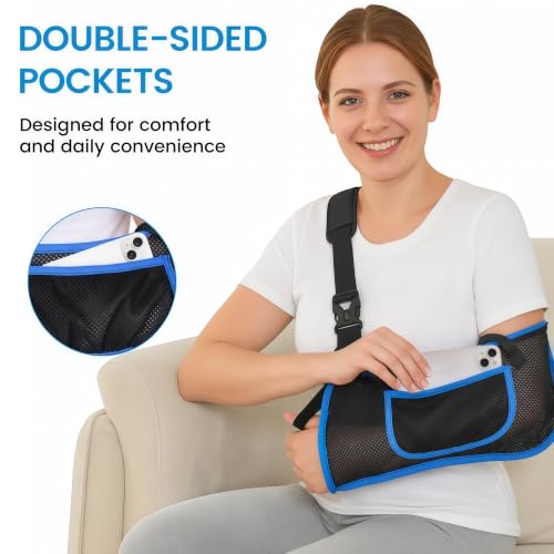 Image of Mesh Shower Arm Sling Shoulder Immobilizer for Shoulder Surgery Recovery