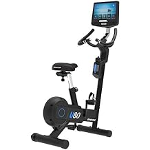 U80 Indoor Home Workout Bike Stationary Fitness Comfortable Cycler Exercise Machine with 12 Pre Programmed Trainings and Monitor Screen, Black