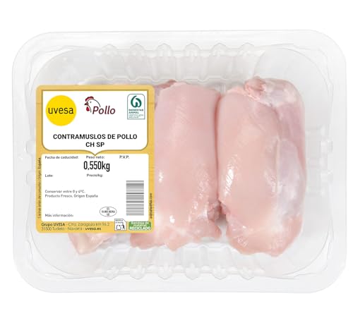 Contramuslo de pollo con hueso sin piel, 550gr