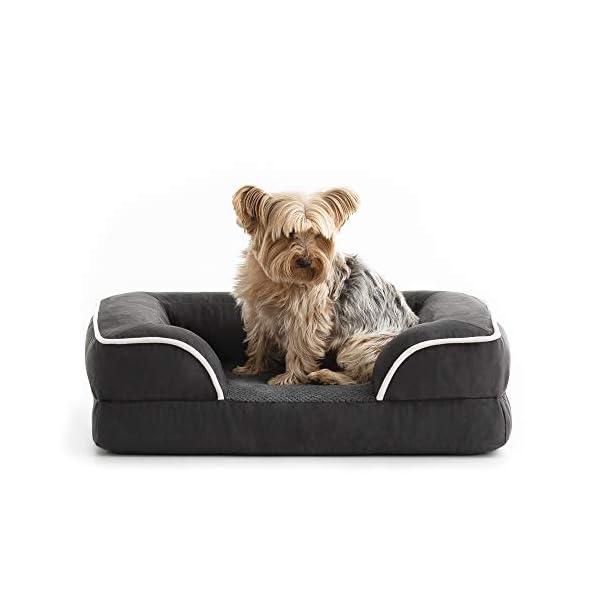 Brindle Orthopedic Memory Foam Pet Bed with Wrap Around Bolster – Plush Dog and Cat Bed – Removable Velvet Cover Brindle Orthopedic Memory Foam Pet Bed with Wrap Around Bolster – Plush Dog and Cat Bed – Removable Velvet Cover
