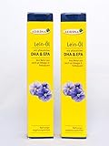 frisches Leinöl mit DHA+EPA 2er Pack 2x250ml mit Dosierer | natives Speiseöl aus 1. Kaltpressung
