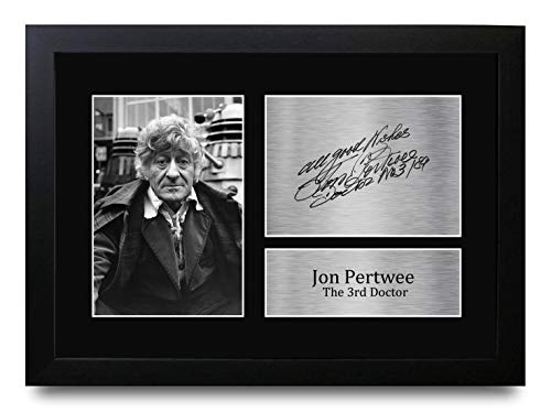 Photo Jon Pertwee Dr Who autographe imprimé avec cadre A4 pour les fans