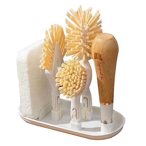 NULYLU 3-Headed Cleaning Brush Set Dish Washing Scrub Brush for Kitchen for Cleaning Dish Sponges for Pots Utensils