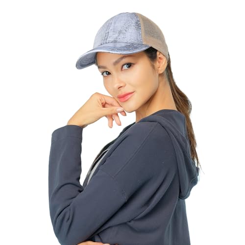 Image of C.C Ponytail Criss Cross Messy Buns Ponycaps Baseball Cap Dad Trucker Mesh Hat