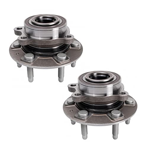Image of TRQ Front Wheel Bearing and Hub Assembly Set 2 Piece Compatible with 19-23 Chevrolet Silverado 1500 4WD 21-23 Tahoe 4WD 19-23 GMC Sierra 1500 4WD 21-23 Cadillac Escalade 4WD 21-23 Escalade ESV 4WD