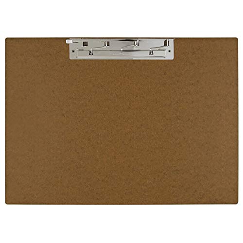 11x17 Clipboard, Horizontal with 8-inch Metal Lever Clip. Extra Large Brown Hardboard Clip Board for Drawing, Engineering, Drafting, Art, and More. Landscape Tabloid Ledger Size Document Holder