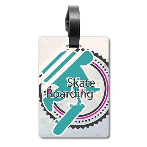 Étiquette valise de voyage snowboard résistante au design athlète