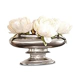 Imposante Pokalform Loberon Vase Loyère, Aluminiumguss, H/B/T ca. 16/31 / 18 cm, antiksilber