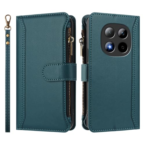 Housse Xiaomi Redmi Note 15 Pro Plus élégante vert foncé avec porte-carte