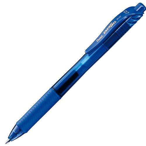 Pentel Knock Gel Ballpoint Pen Energel X, 0.7mm Regular Triagle Tip, Blue Ink (BL107-C)