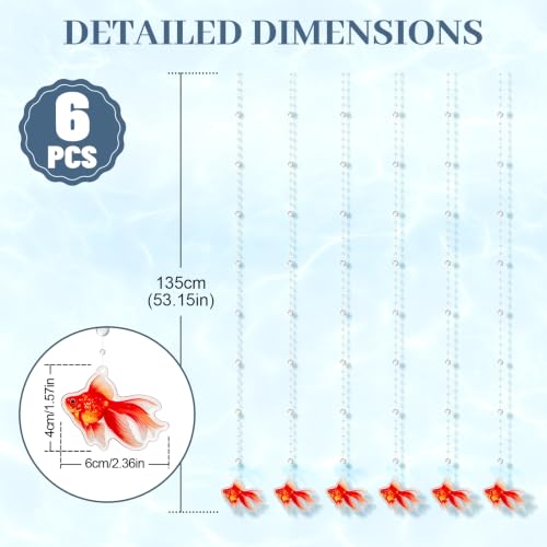FYSUIMU 金魚ビーズカーテン 窓用 6枚 53インチ [2]
