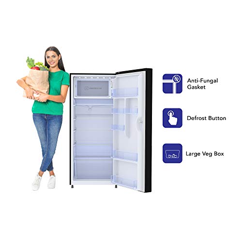 Image of Haier 195 L 4 Star Direct Cool Single Door Refrigerator Appliance (HRD-1954CAG-E, Black)