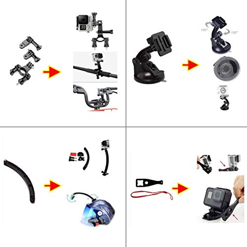 Acessórios 50 em 1 Kit Combo Ultimate Total com Substituição da caixa EVA para câmeras GoPro