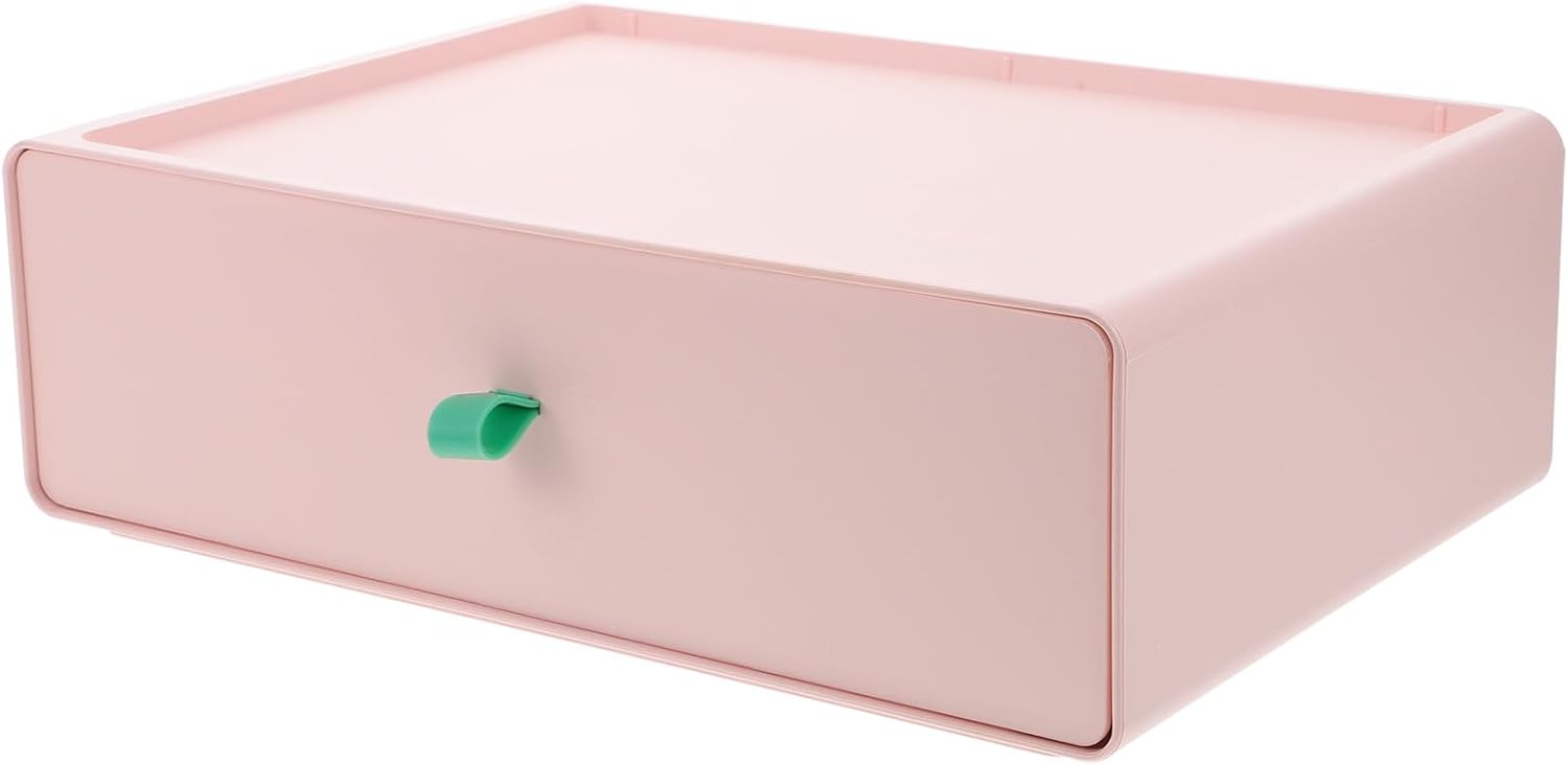ibasenice Plastic Underwear Organizer Drawer Box with Soft Matte Pink Finish, Sock and Underpants Storage Case for Home Closet Organization