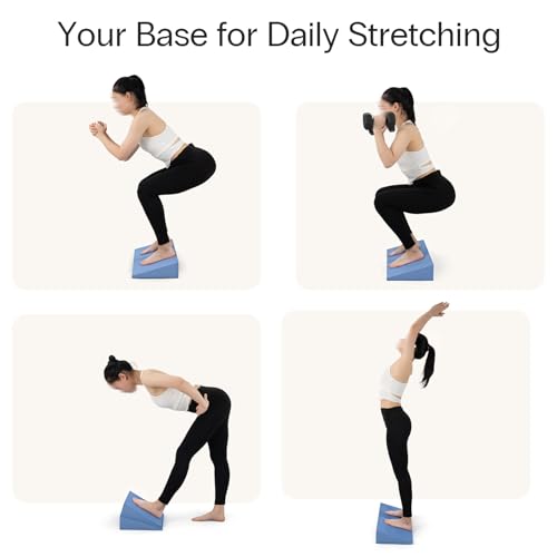 image for StrongTek XL Foam Yoga Wedge Blocks, Blue, Set of 2, 16.5° Incline, 1
