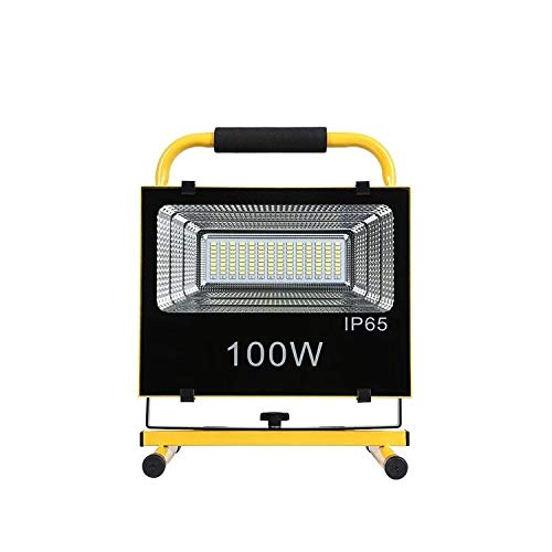 LED Charging Flood Light Two Switch White Light + Red And Blue Flashing Portable Portable Outdoor Waterproof Emergency Light,100w 200W 300W (100W)