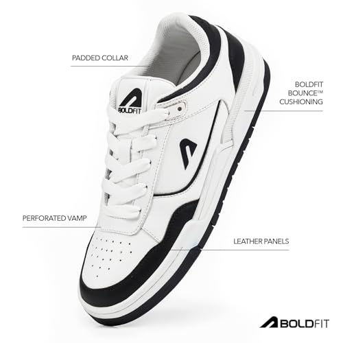 Image of Boldfit Sneakers for Women Comfortable Air Faux Leather Shoes for Woman, Lace-Up Casual Girls Shoe, Lightweight Sneaker Shoes for Woman DripWave