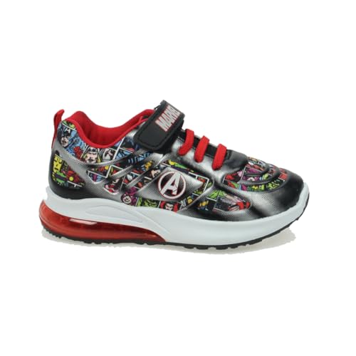Marvel Avengers Felix Embossing Baskets lumineuses pour enfants Tailles 40 8 9 10 11 12 Noir/rouge, Noir , 7 UK Child