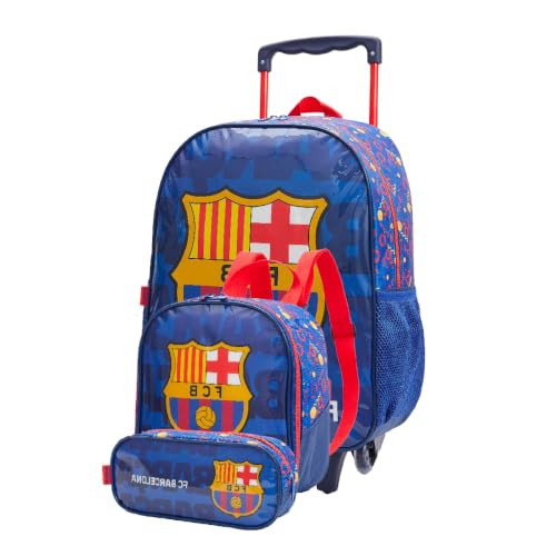 Kit Escolar Mochila Rodinhas + Lancheira + Estojo Times Futebol Oficial