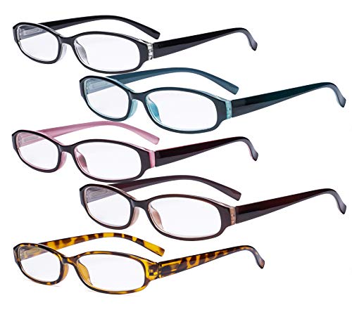 Eyekepper 5 Pack Reading Glasses - Great Value Small Readers for Women Reading +4.00