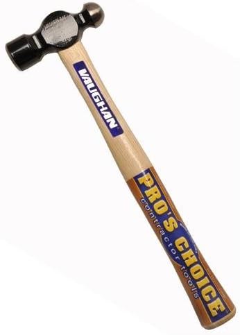 Vaughan 153-30 TC308 Hickory Handle Ball Pein Hammer, 8-Ounce Head