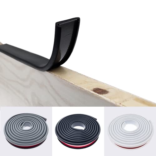 Esufeir 2M Noir Forme de U 18MM Bande de Chant en Melamne Adhesive,Pas de Thermocollant Chêne Chant Plan de Travail Bande de Garniture,Caoutchouc Souple TPE Placage Bois Couvre Chant pour Meubles