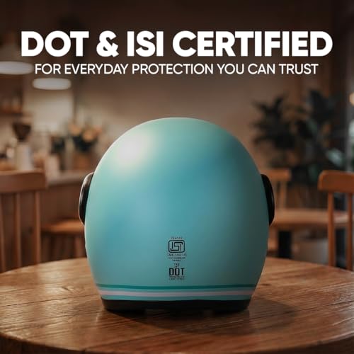 Image of TVS MissFit Women's Open Face Helmet | Lightweight Shell | Pastel Colors Designed Exclusively for Women | Extreme Comfort Fit for Girls | Clear Visor | DOT & ISI Certified