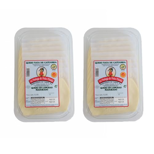 LA PASIEGA DE PEÑAPELADA Queso Nata de Cantabria D.O.P, PACK 2 bandejas de 8 lonchas (200 g aprox c/u), al vacío. Queso artesano de leche de vaca frisona, sabor suave y mantecoso. Elaborado en España.