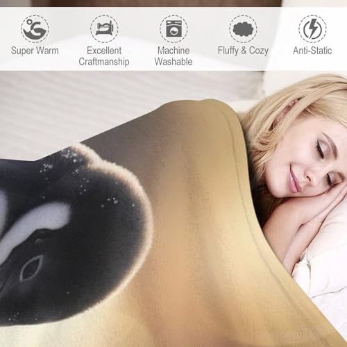 Manta de franela de pingüino cálida, el regalo original para cama 6