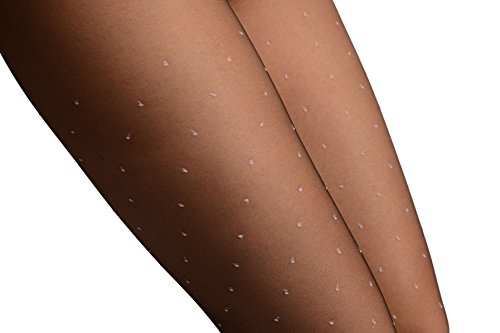 Black With Small Light Pink Woven Polka Dot Tights - Pantyhose (Tights)2