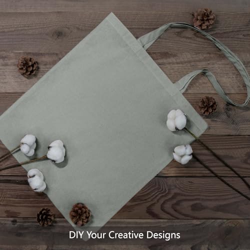 Image of TOPDesign 24-Pack Economical 16 inchx15 inch Light Grey Cotton Tote Bags, Lightweight Medium Reusable Grocery Shopping Cloth Bags, Suitable for DIY, Advertising, Promotion, Gift, Activity