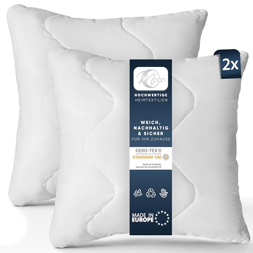 MOON Feeling 2er Pack Gesteppte Füllkissen Innenkissen Sofakissen Kopfkissen 40x40 cm extra fest gefüllt mit Reißverschluss 95° waschbar 4 MOON Feeling 2er Pack Gesteppte Füllkissen Innenkissen Sofakissen Kopfkissen 40x40 cm extra fest gefüllt mit Reißverschluss 95° waschbar