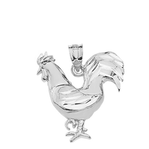 Fine 925 Sterling Silver Lucky Rooster Charm Pendant