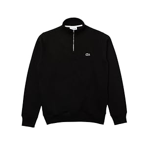 Lacoste mens Mens Long Sleeve Quarter Zip Cotton Sweatshirt