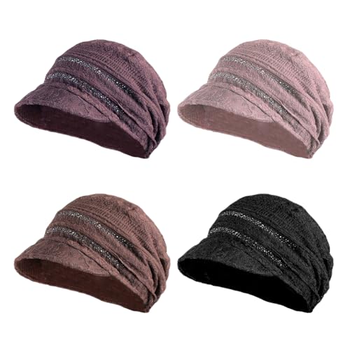 Bonnet de chimio anti-UV avec visière extensible pour femme et alopécie d'été