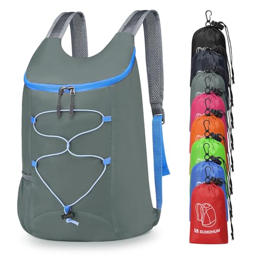 SUIKIHUM 20L Hiking-Daypack Lightweight Foldable Travel Packable Backpack for Camping