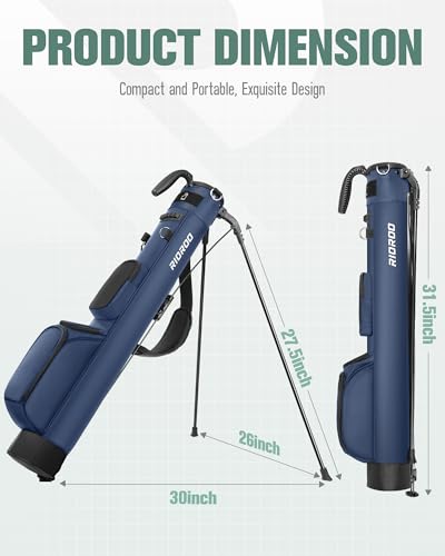 Image of Golf Stand Bag, Lightweight Par 3 Golf Bag Holds Up to 7 Clubs with Two Way Dividers Cooler Pocket Shoulder Strap and Multiple Storage Pockets for Men and Women