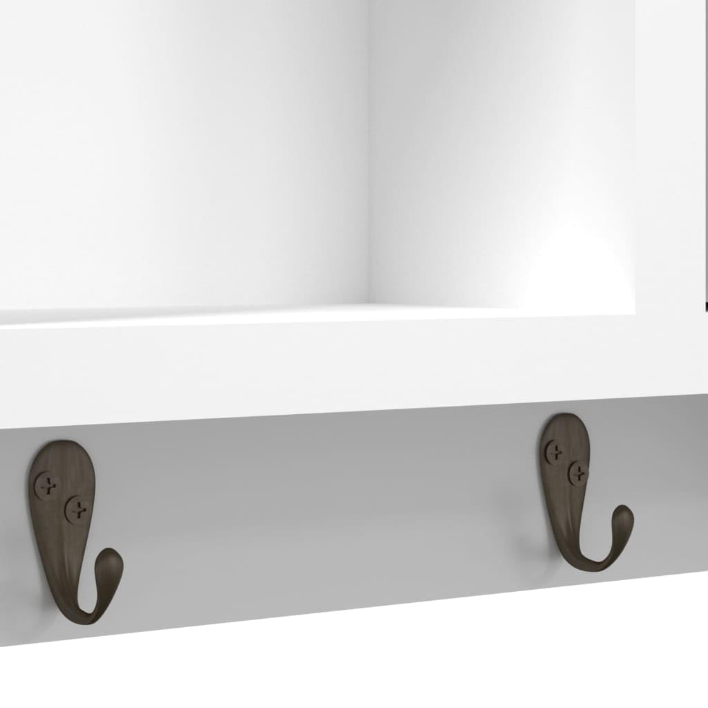 vidaXL Armario para Llaves Blanco contrachapada y Acero 40x8,5x20 cm