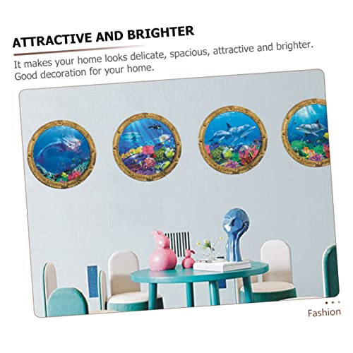 Homoyoyo Underwater World Wall Sticker Kids Bathtub Wall Stickers for Kids Ocean Decals Ocean Fish Decals Turtle Tub Decal Sea Life s 3D Animal 4pcs - Image 2